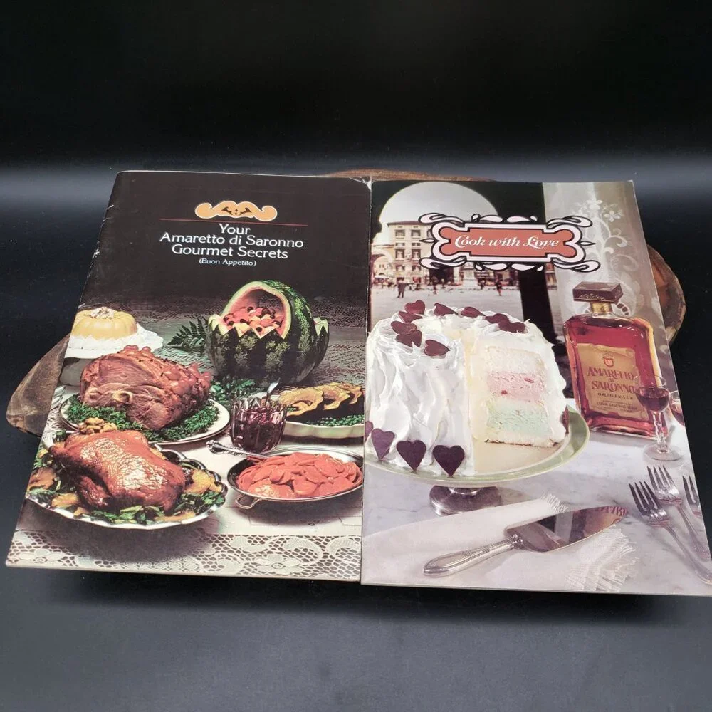 Lot of 2 Amaretto di Saronno Recipe Booklets 1970s Vintage Cookbooks
